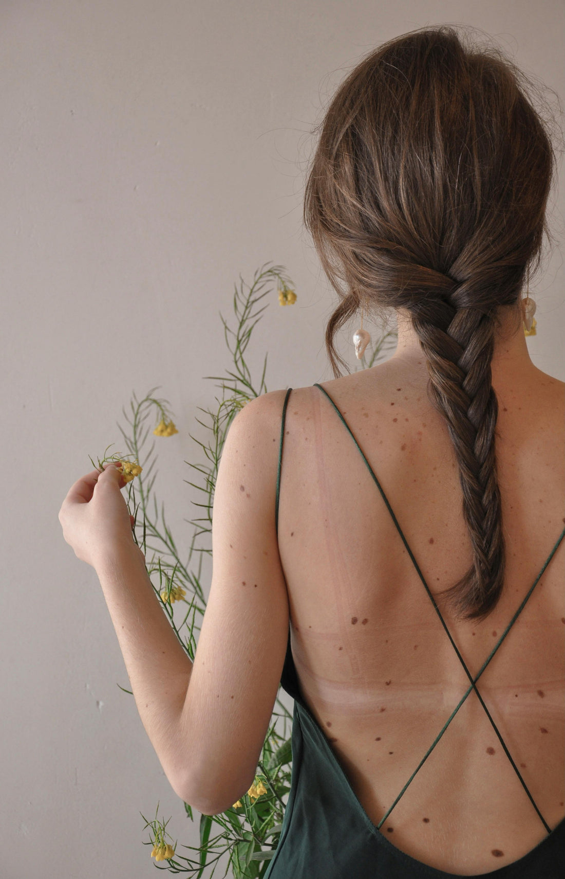 Woman with Brown Hair in a Plait
