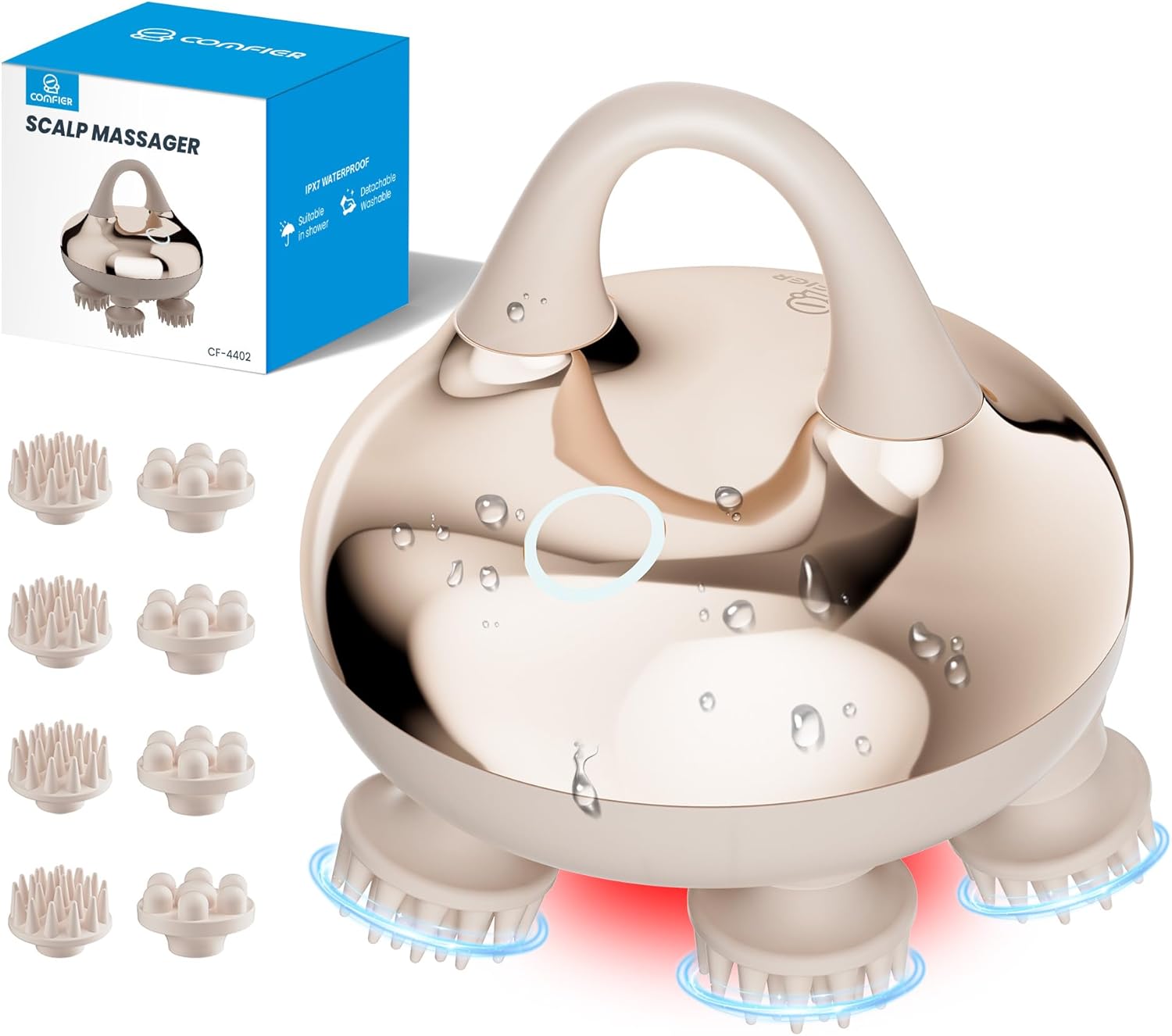 COMFIER Electric Scalp Massager – Waterproof IPX7