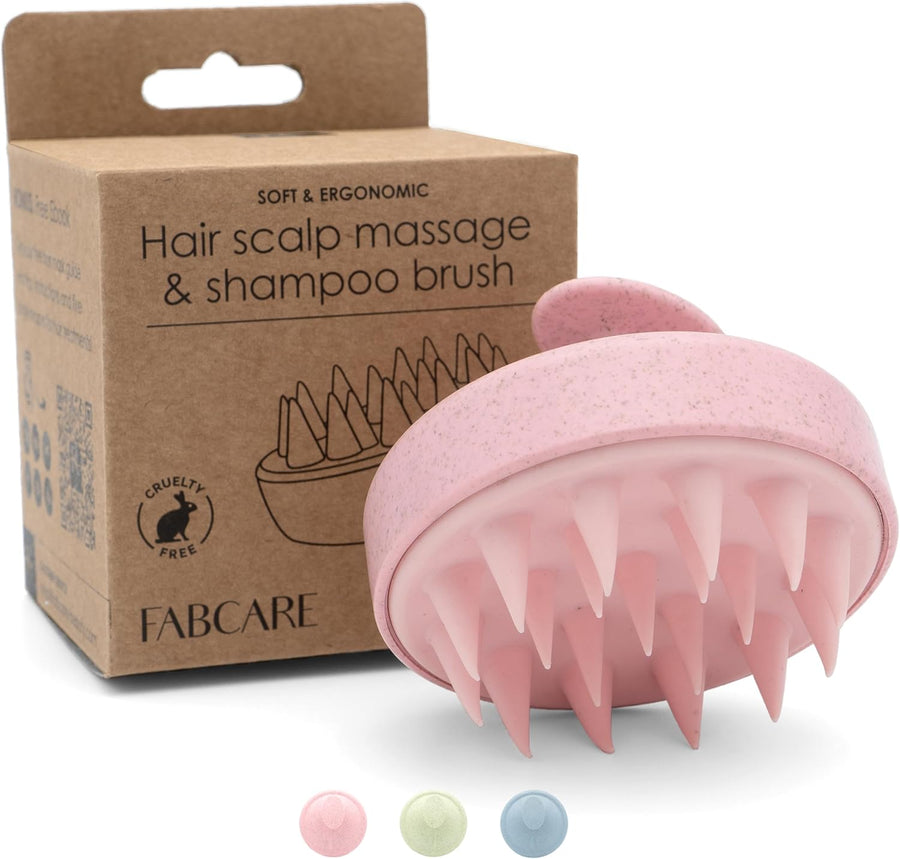 FABCARE Soft Silicone Scalp Brush – Manual Massage & Shampoo Brush