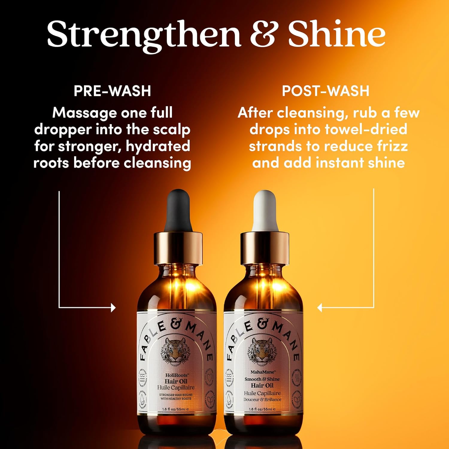 Fable & Mane Smooth & Shine Hair Oil — Lightweight UV & Frizz Protection for Fine Hair (14.4 ml)