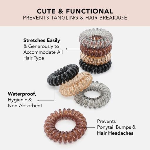 Kitsch Spiral Hair Ties – Pack of 5