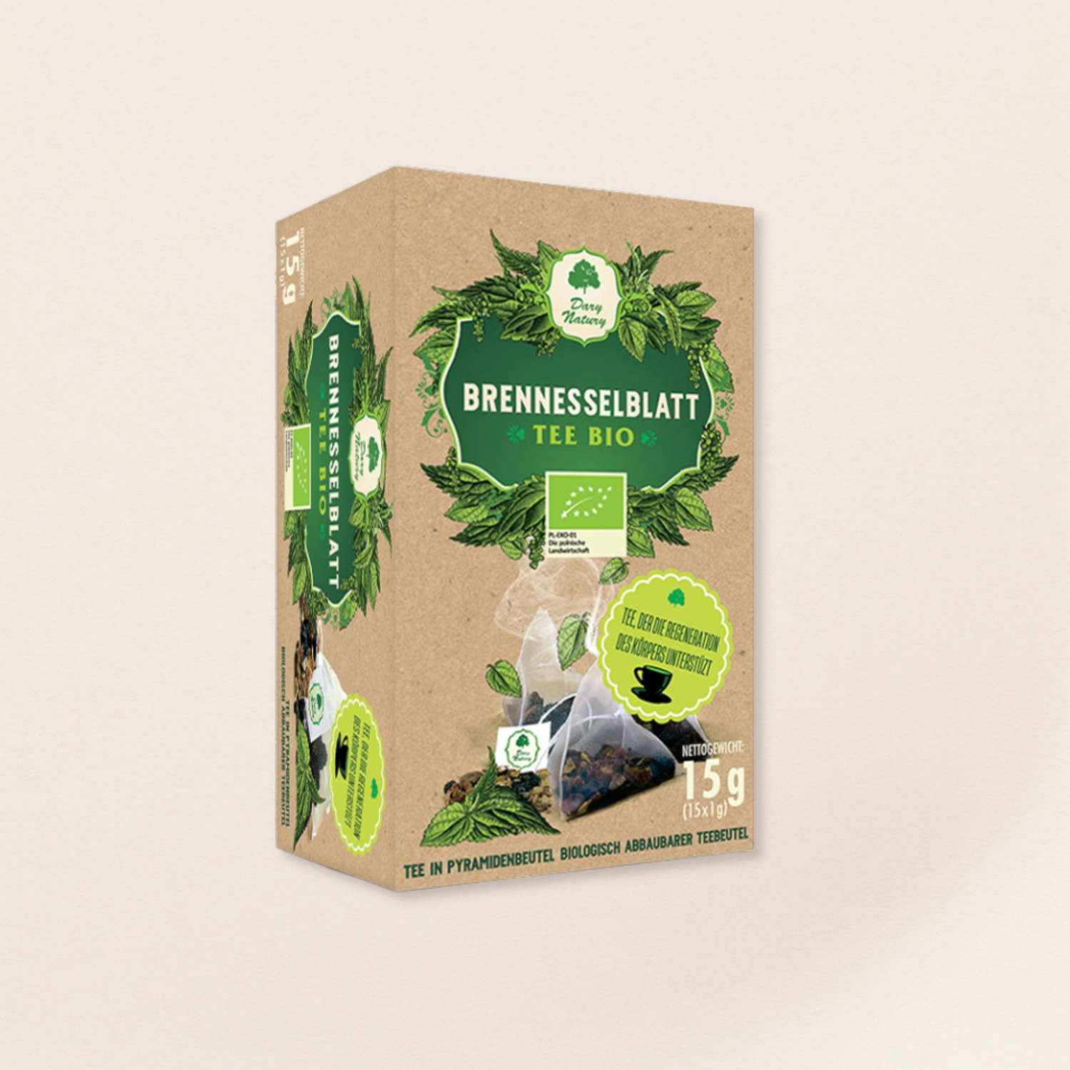 Organic Nettle Leaf Tea – Mineral-Rich Support for Hair & Scalp Wellness (15 Pyramid Bags)